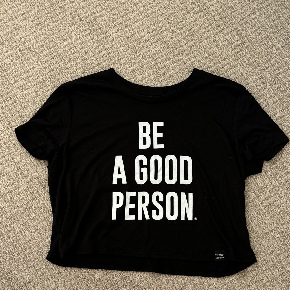 Black 'Be A Good Person' Women's cropped Tshirt
